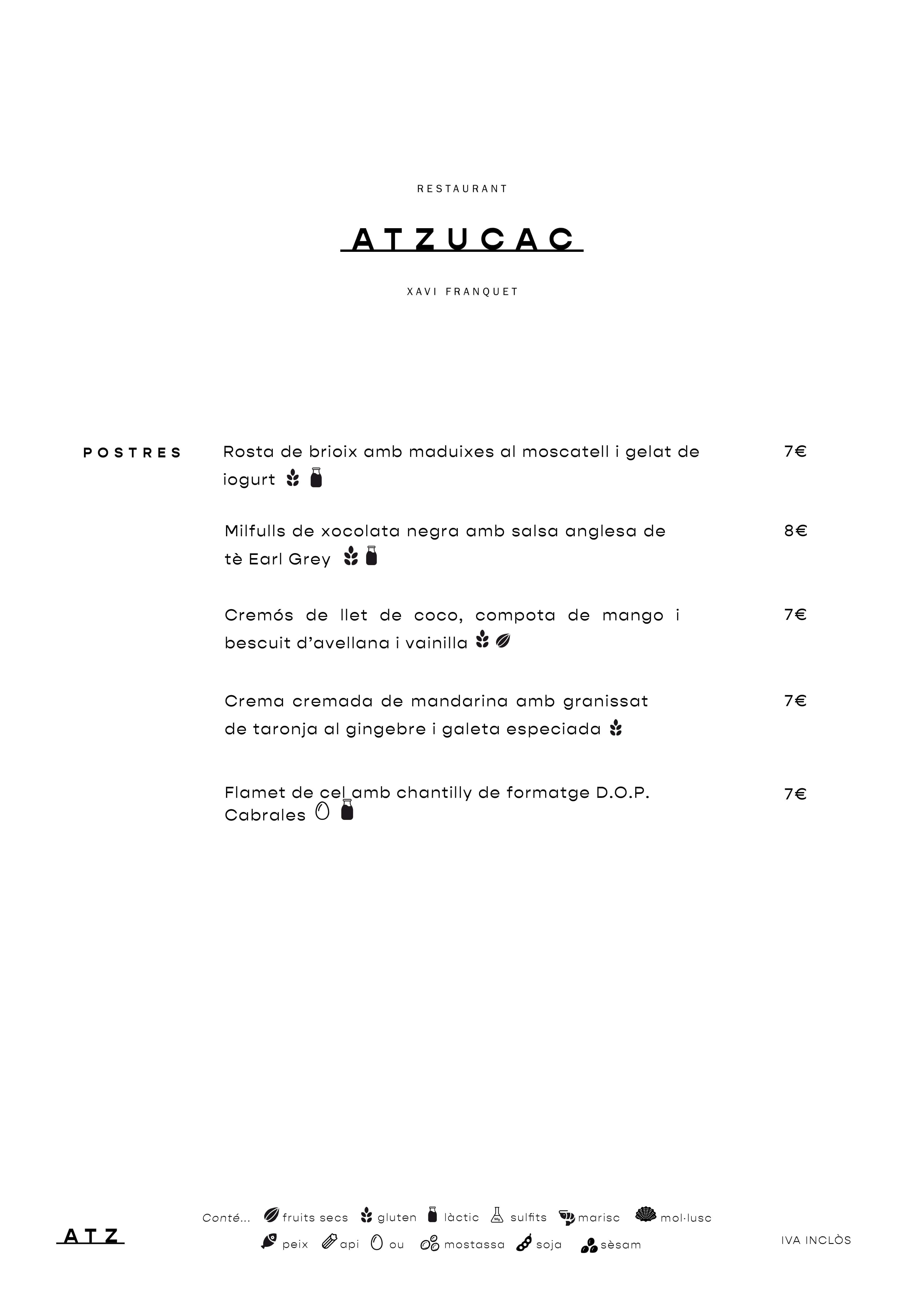 Carta en català - Full 3 - Atzucac Restaurant